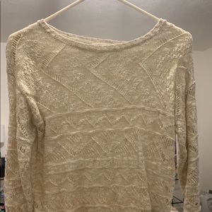 knit cream/ tan sweater